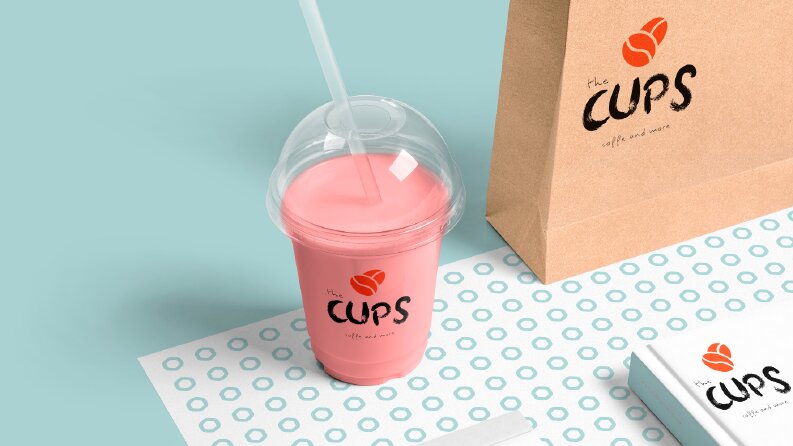 The Cups adlı cafe için yaptığım logo çalışmam