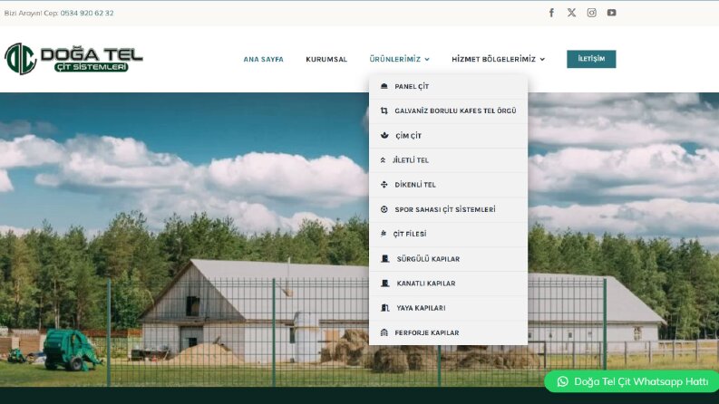 Doğa Tel Çit Sistemleri İçin Wordpress Site Hazırlandı