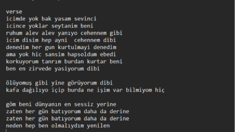 Yazdığım bazı sözler.