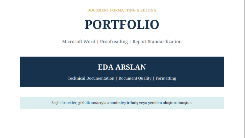 Word Belge Düzenleme ve Redaksiyon Portföyü