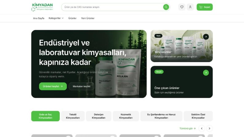 Kimyadan – Headless E-ticaret Sitesi (Next.js + MedusaJS)