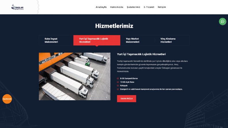 Özbaşlar İnşaat Malzemeleri Web Sitesi Tasarımı