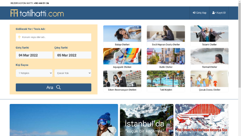 Tatil Hattı Otel Rezervasyon Sitesi