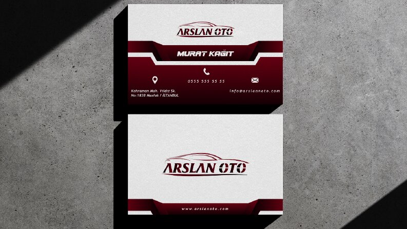 Arslan Oto Konsept Kartvizit Tasarımı