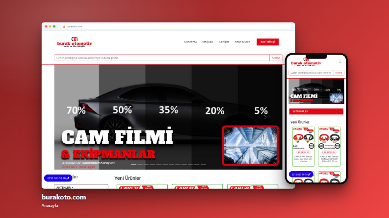 Burak Oto - Modern ve Hızlı Kurumsal Web Sitesi