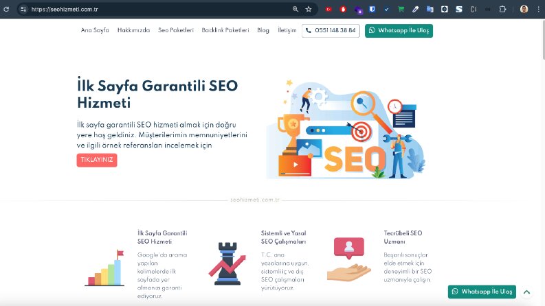 seohizmeti.com.tr landing, pages, blog, host işlemleri