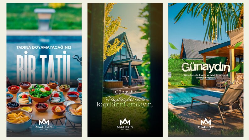 Majesty Sapanca Bungalov İçin Yaptığım Story Tasarımları