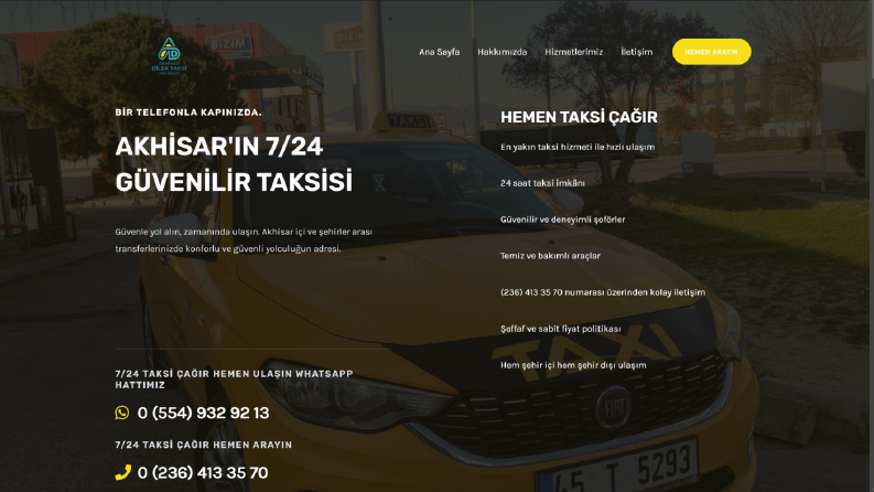 Akhisar Dilek Taksi - Hızlı İletişim Odaklı Web Sitesi