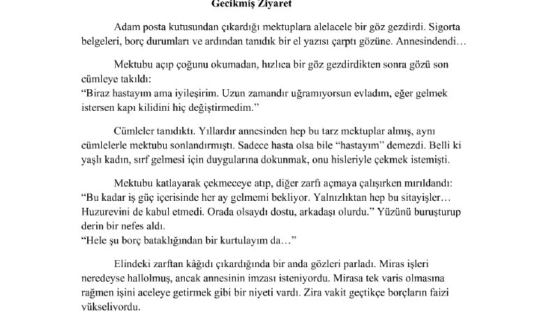 Senaryo, hikaye – Özgün Hikâyeler