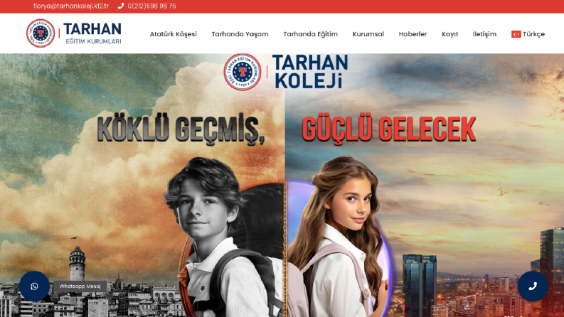 Tarhan Koleji Florya İçin Yaptığımız Web Site