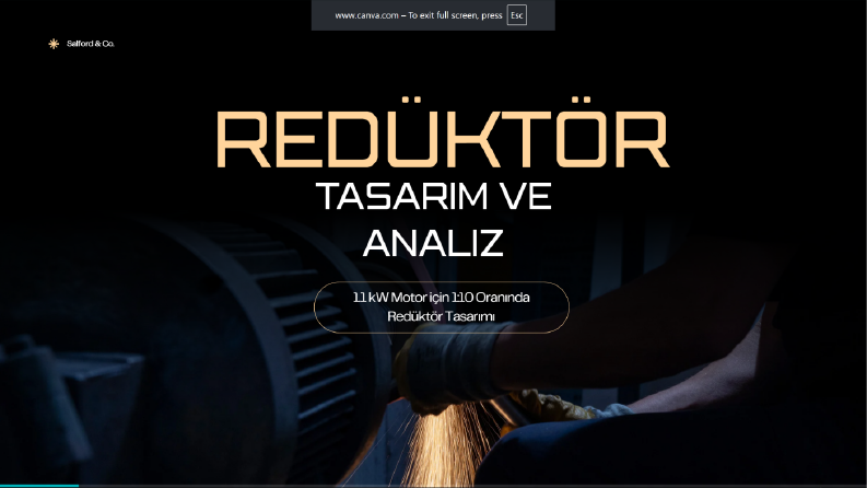 11 kW - 1:10 Oranlı Endüstriyel Redüktör Tasarımı ve Analizi