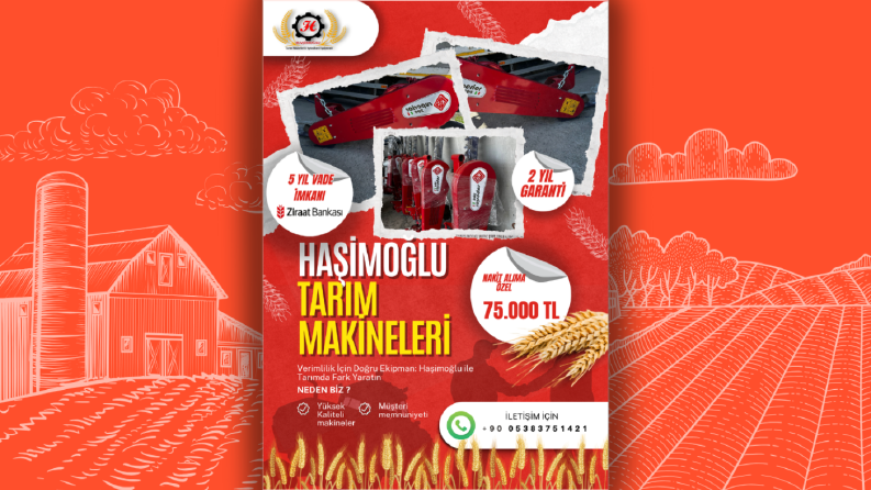 Haşimoğlu tarım makineleri için afiş tasarımı 