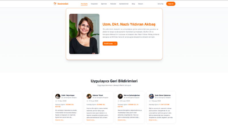 SesimeGel - Dil ve Konuşma Terapisi Platformu
