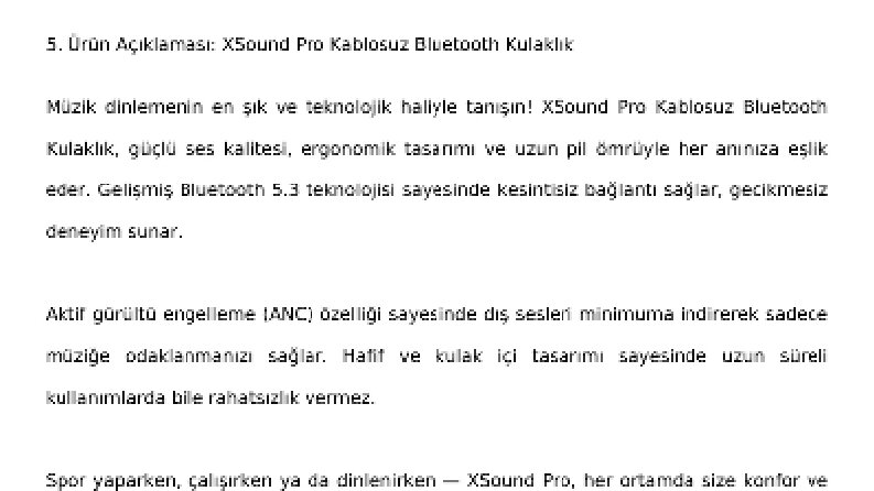 Bluetooth Kulaklık Ürün Açıklaması