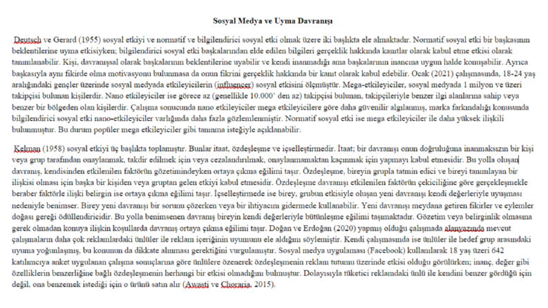 Sosyal Medya Hakkındaki Makaleden Örnek Bir Parça