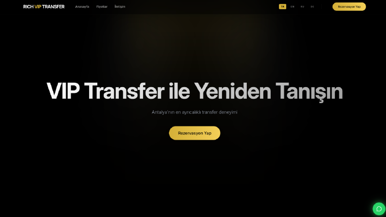 Vip transfer web sitesi tasarımı