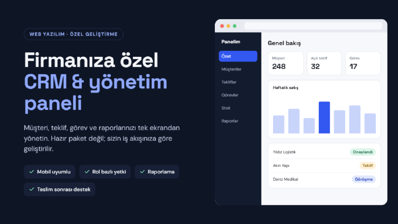 CRM Yönetim Paneli - Konsept Arayüz Tasarımı