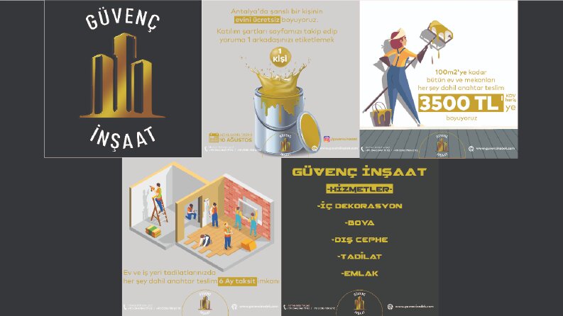 Güvenç İnşaat instagram logo düzenleme ve post tasarımları