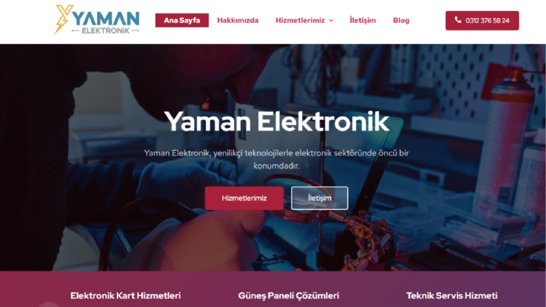 Yaman Elektronik Firması İçin Kurumsal Web Sitesi Yaptık