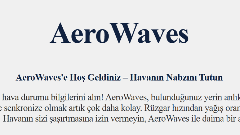 AeroWave ile Hava Durumu Takip Sitesi
