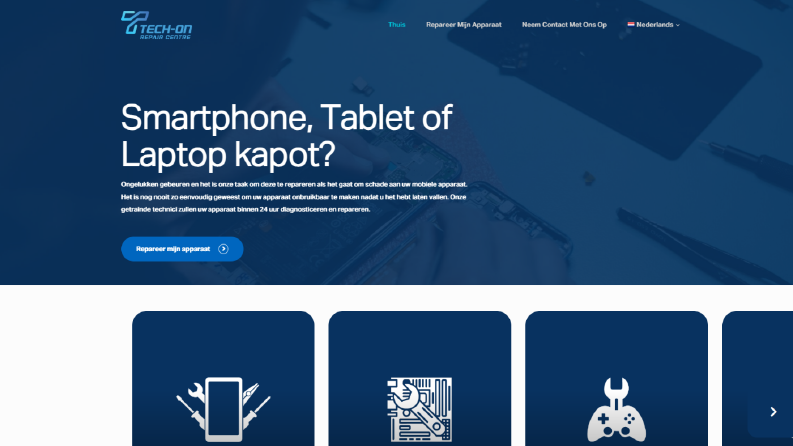Tech-On Repair Centre Website Tasarımı