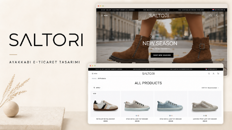 Saltori için ayakkabı e ticaret tasarımı