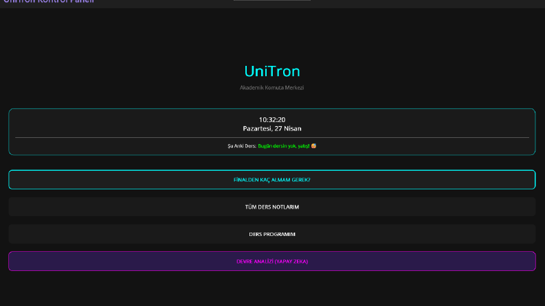 UniTron - Öğrenci Asistanı ve Devre Analiz Uygulaması