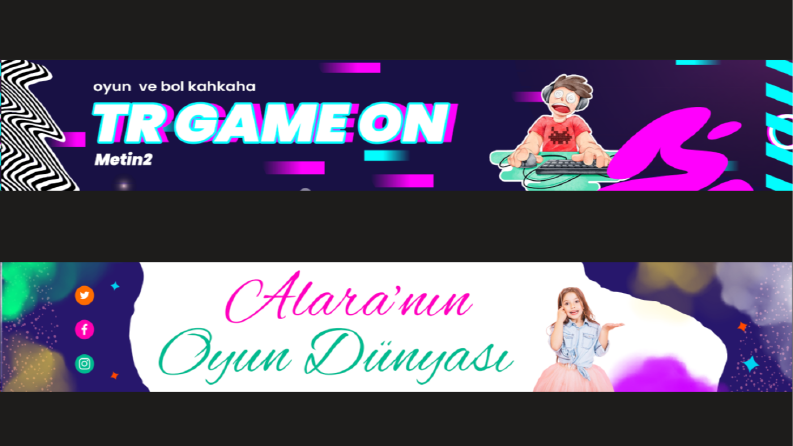 Youtube Banner Tasarımlarım