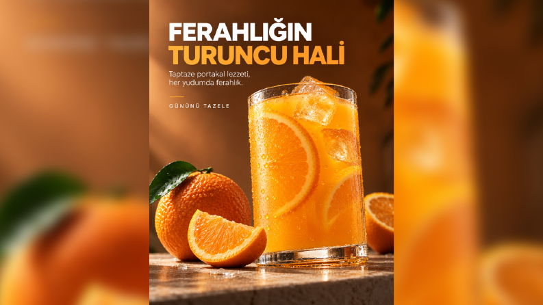 portakal içeceği temalı sosyal medya tasarımı