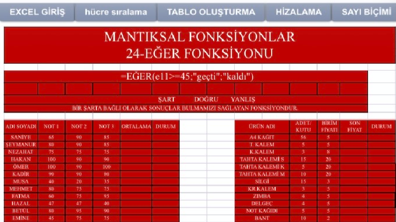 Excel de veri toplama ve analizleme