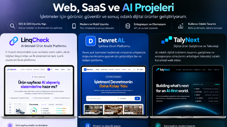 SEO & GEO Uyumlu Web ve AI Projeleri
