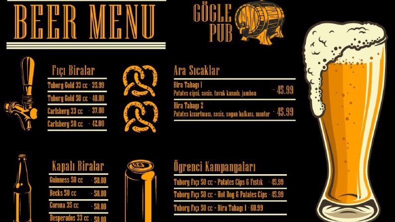 Bar Menüsü Konsept Tasarımı