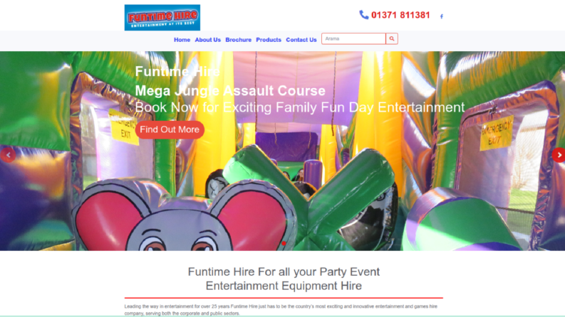 Funtime Hire - Eğlence Ekipmanı Kiralama Sistemi