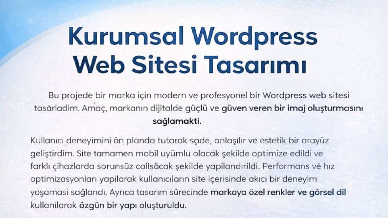 Modern ve Hızlı WordPress Web Sitesi Tasarımı