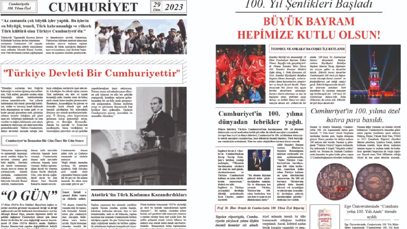 Cumhuriyetin 100. Yılı - Gazete Tasarımı