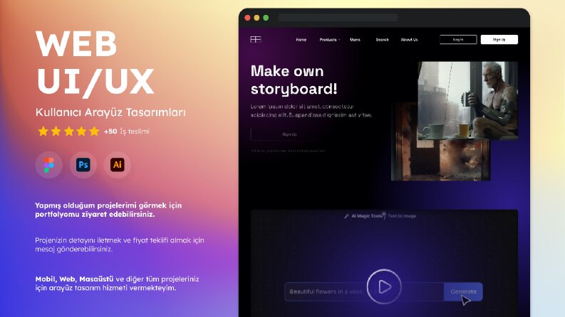 Storyboard.AI - Web UI/UX Çalışması
