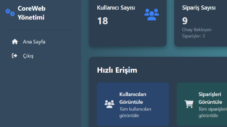 CoreWeb - Admin Paneli