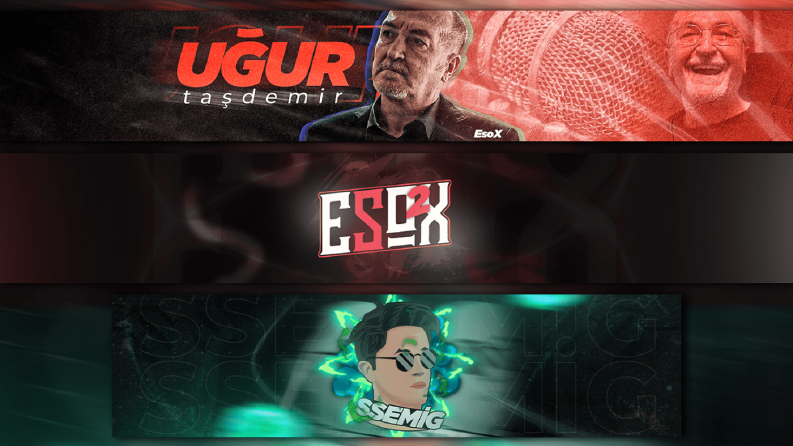 3 farklı Youtube Banner çalışması.