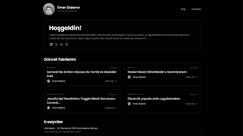 Modern ve Mobil Uyumlu Kişisel / Kurumsal Web Sitesi