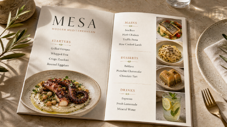 Menü Tasarımı | Modern ve Premium Restoran Menüsü