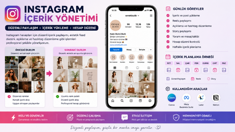 Instagram İçerik Düzeni ve Günlük Görev Yönetimi