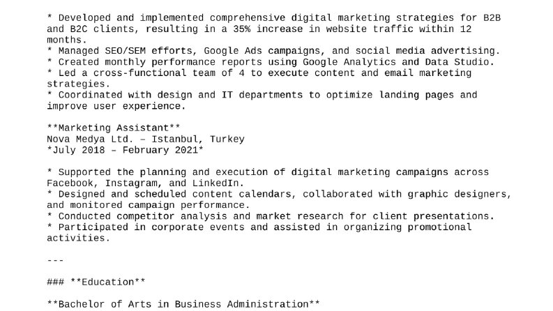 "Full-Stack Bir Bakış: CV & Projeler"