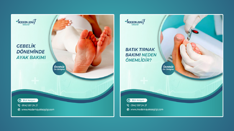 Ayak Sağlığı Merkezi Sosyal Medya Post Tasarımı