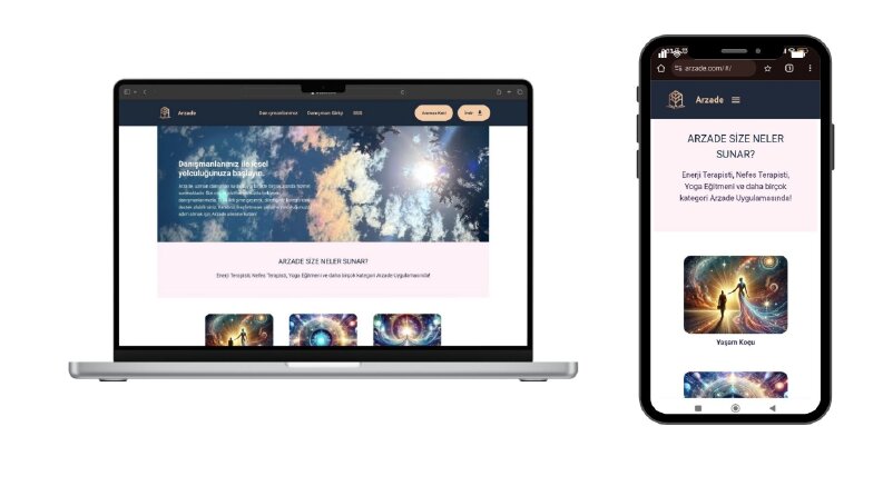 Arzade app web site yapımı.