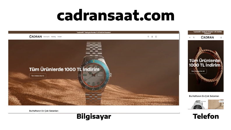 cadransaat.com için E-ticaret sitesi yapımı
