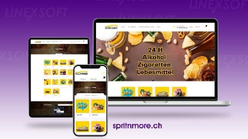 Sprintmore.ch için Online Yemek ve Market Sipariş Sistemi Geliştirdim