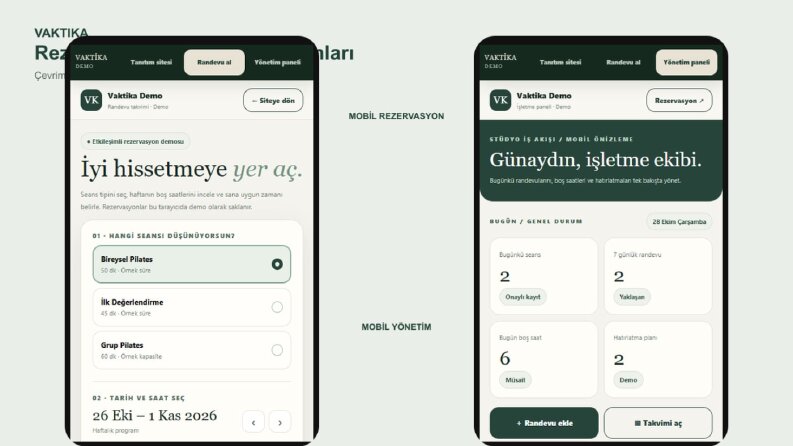 Vaktika — Randevu Arayüzü ve Yönetim Paneli