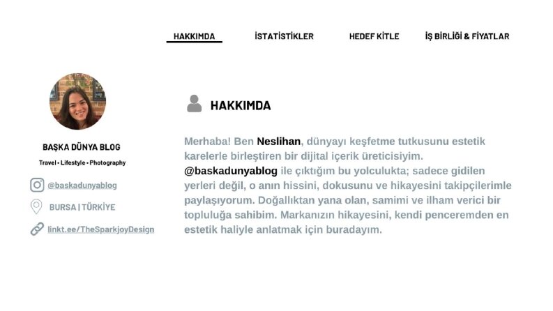 Influencer Marka İşbirliği Dosyası (Medya Kiti)