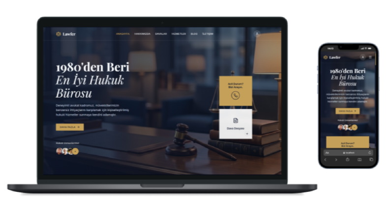 Hukuk Bürosu Web Arayüz Tasarımım