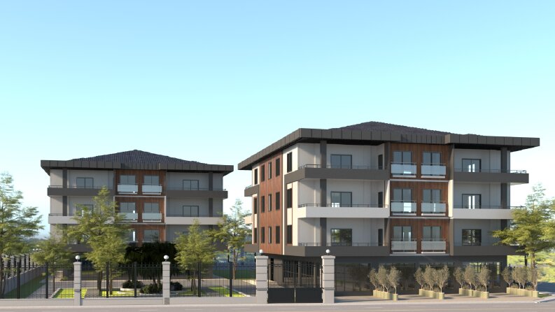 İkiz Blok Apartman Render